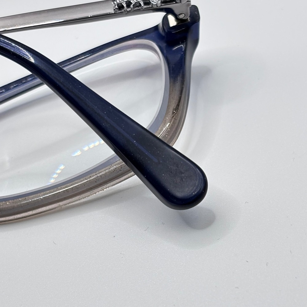 Preppy Sparkle Eyeglasses Coach HC6110 50mm Denim Taupe Glitter Acetate Silver - Picture 11 of 14